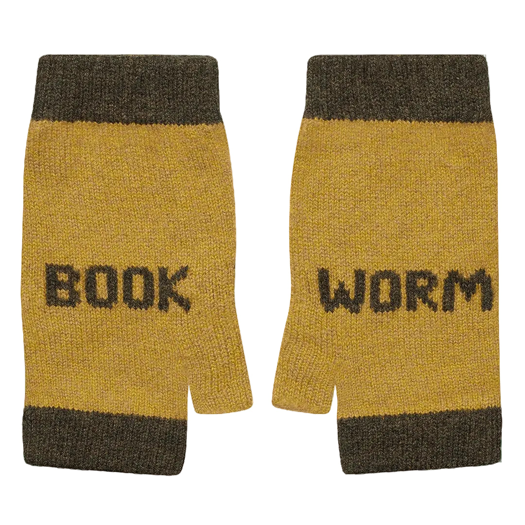 Book Worm Wool Mittens Gorse & Kelp
