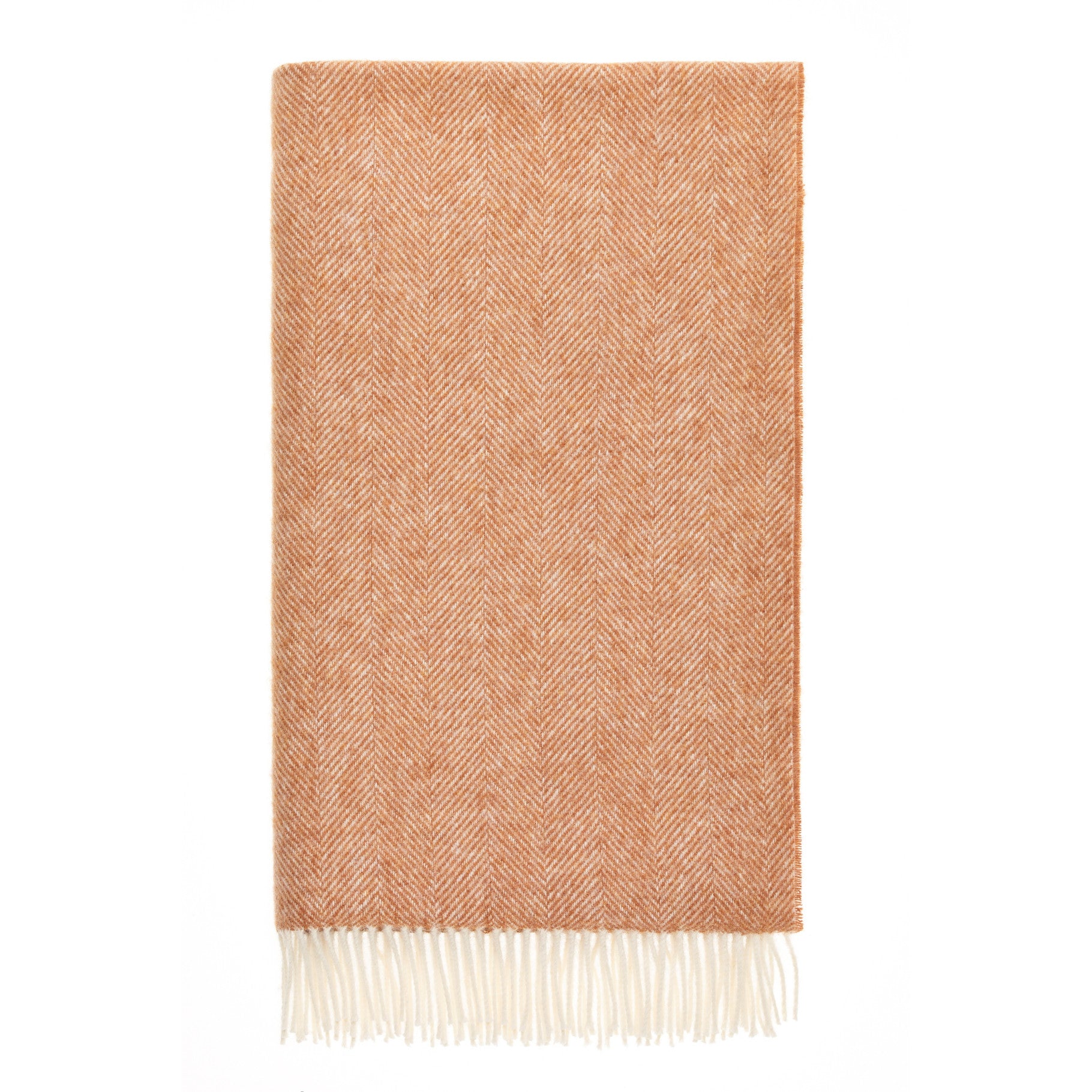 Herringbone Terracotta Lambswool Blanket