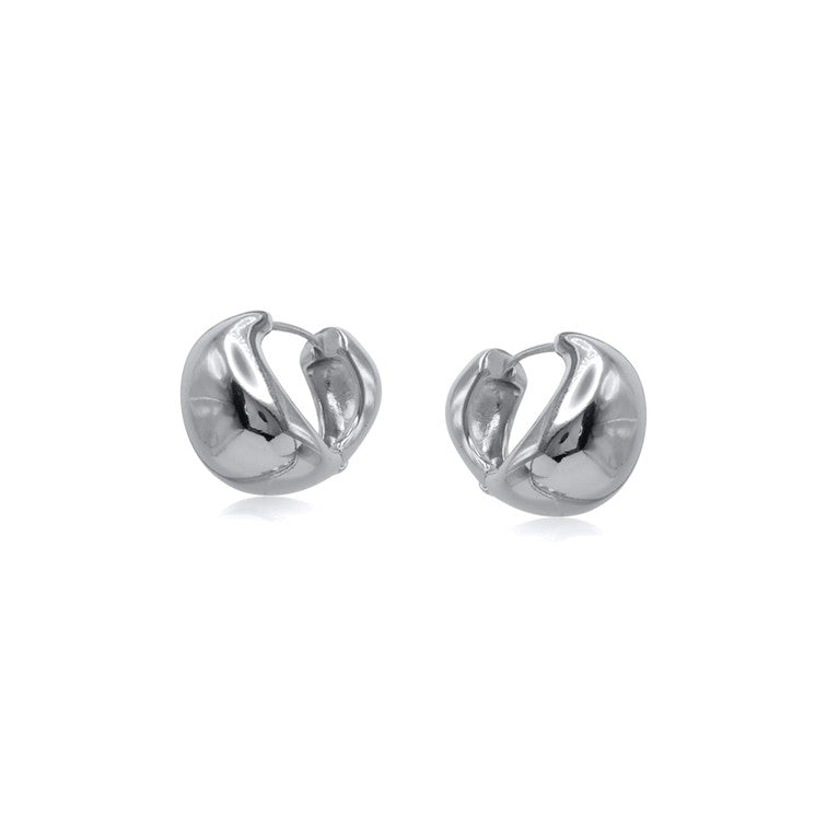 Lora Organic Shape Earrings (Silver Colour)
