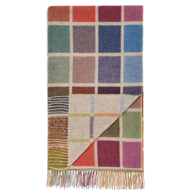 Multi Block Merino Wool Blanket
