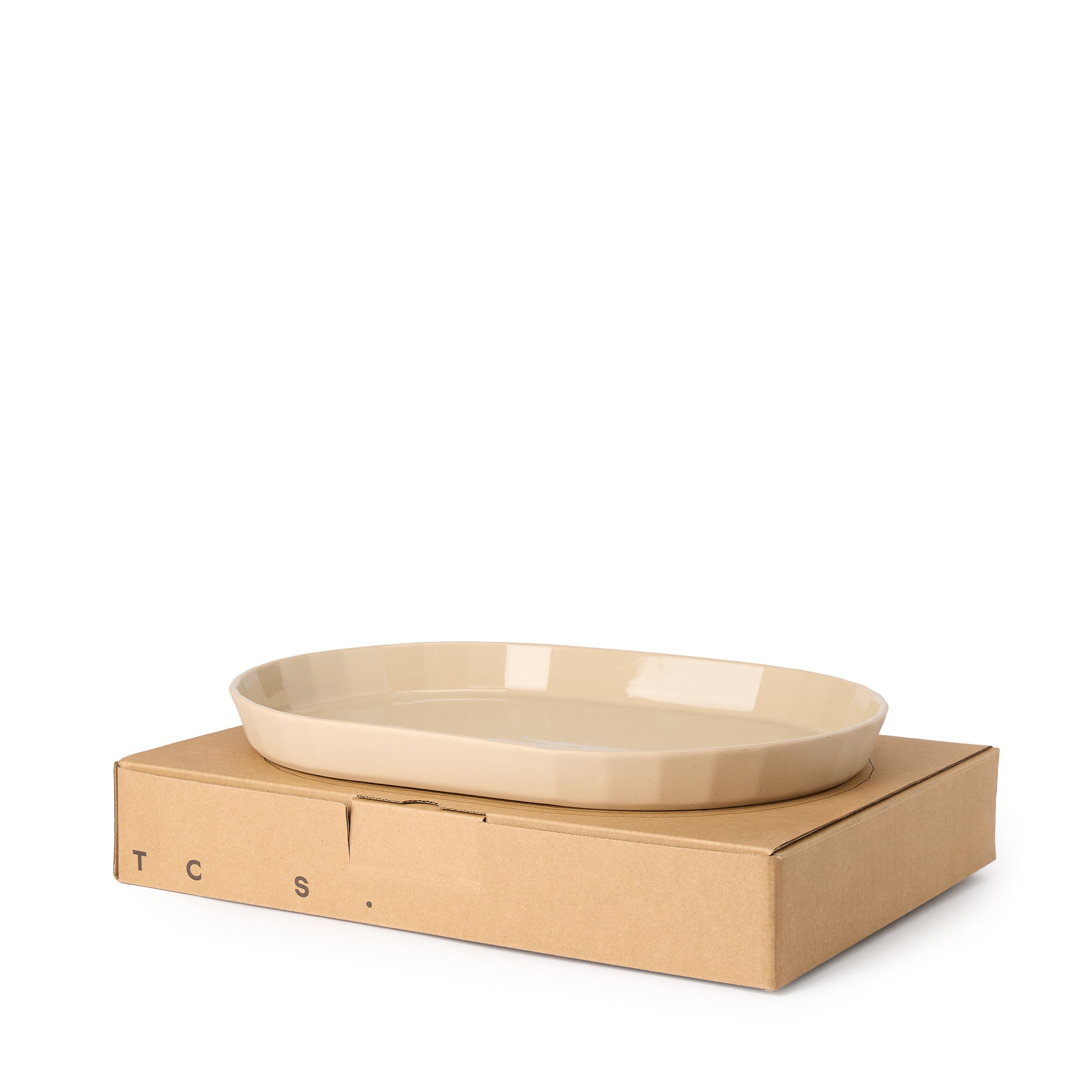 Fade Oval Platter in Oatmeal