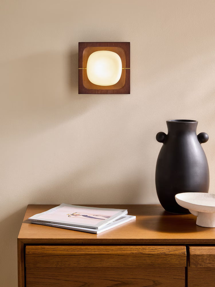 Coffer Wall Light in Wood