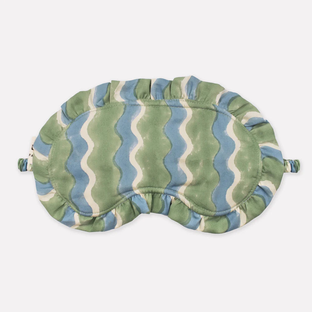 Whirly Sage Green Cotton Frill Eye Mask