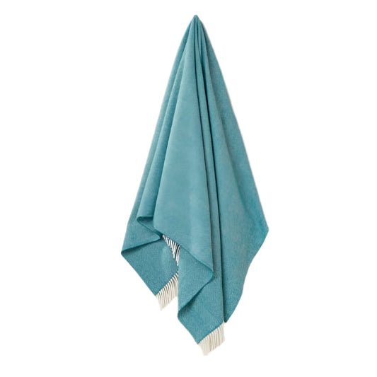 Shetland type herringbone jade throw