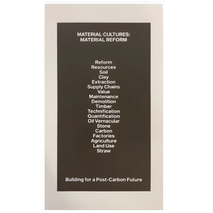Material Cultures: Material Reform