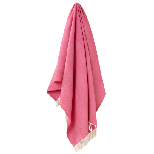 Shetland type herringbone fuchsia throw