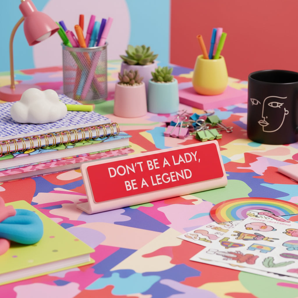 Don't Be a Lady, Be a Legend Medium Desk Plate