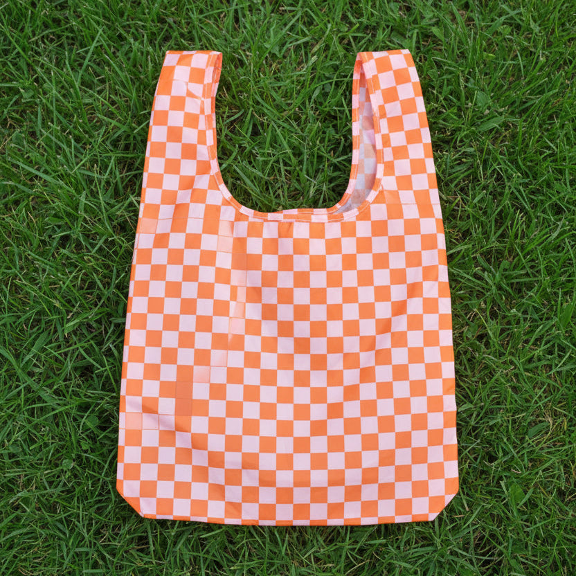 Checkerboard Pink & Orange Medium Kind Bag