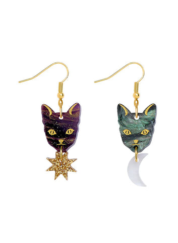 Astrologer's Cat Earrings by Tatty Devine