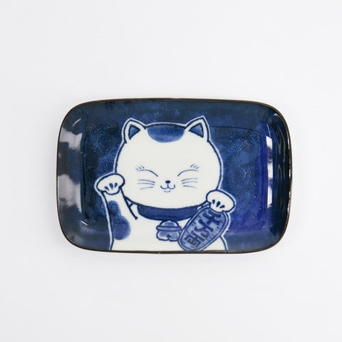 Kawaii waving Cat Rectangular Plate