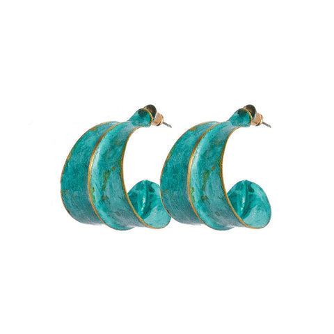 Patina Half & Half Earrings