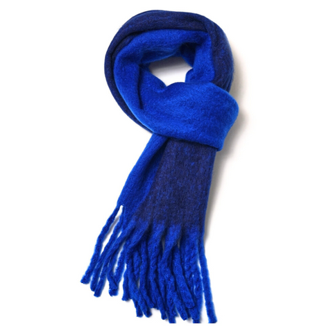 Chunky Plain Blue Scarf