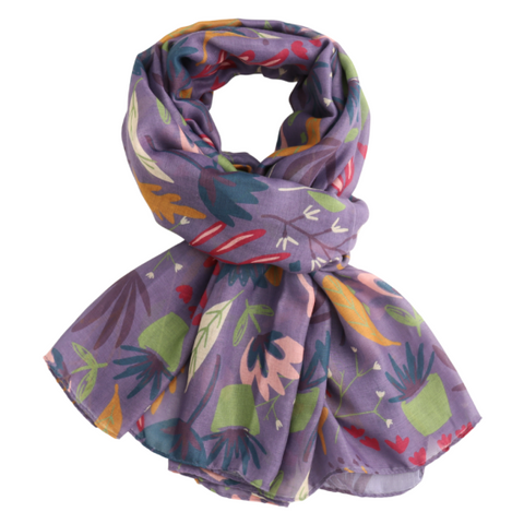 Fresh Foliage Purple Scarf