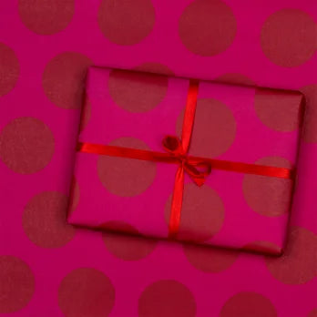 Red Spots on Pink Gift Wrap