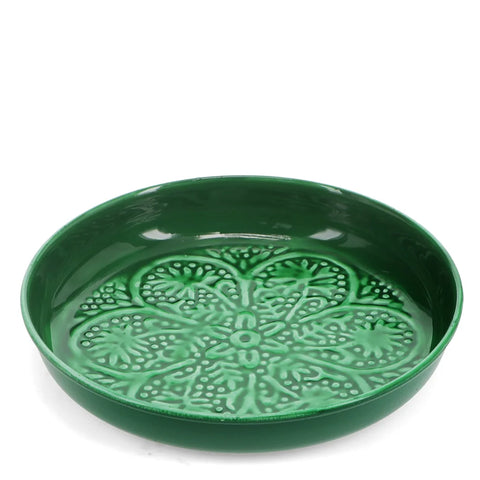 Dark Green Round Enamel Trinket Dish