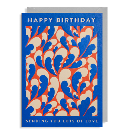 Embossed Blue Hanna Werning Card Sending You Lots of Love