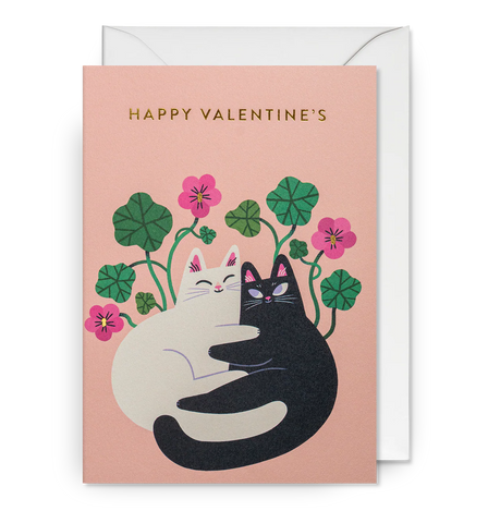 Cuddling Cats Happy Valentine's Day Card