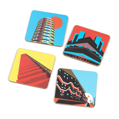 Brutalist Buildings London Coaster Set