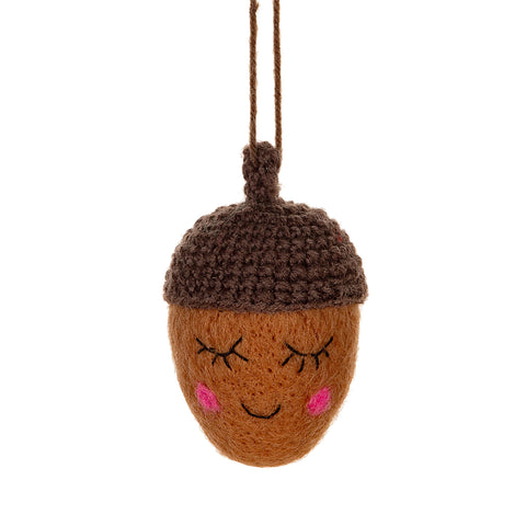 Happy Acorn Felt Decoration