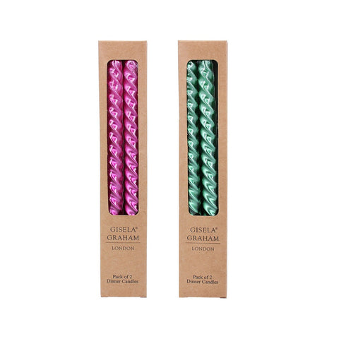 Metallic Twist Taper Candles (Box of 2)