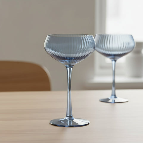 Blue Lou Coupe Glass (Set of 2)