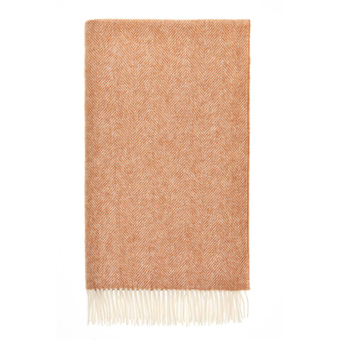 Herringbone Terracotta Lambswool Blanket