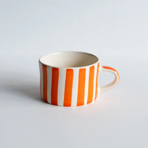 Tangerine Orange Candy Stripe Mug