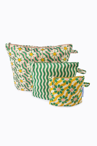 Wavy Daisy Pouches (Set of 3)