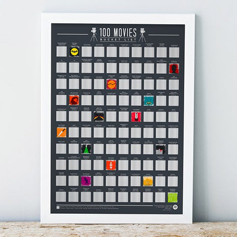 100 Movies Bucket List Scratch Off Poster
