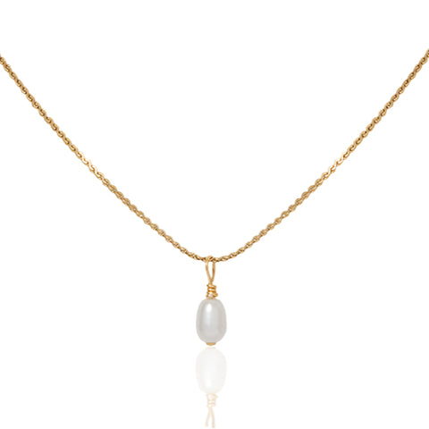 Necklace Tiny Pearl Drop