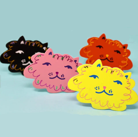 Fat Cat Leather Coasters (Set of 4)