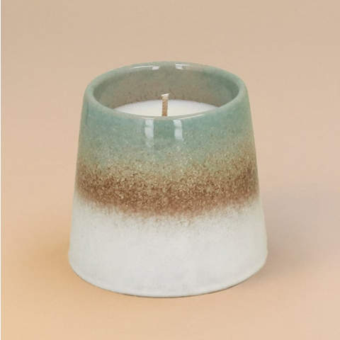 Green Reactive Glaze Stoneware Scented Candle