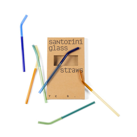 Santorini Glass Straws - Set of 6