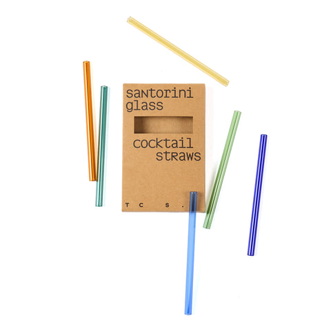 Santorini Glass Cocktail Straws - Set of 6
