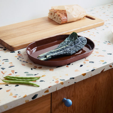 Fade Oval Platter in Cacao