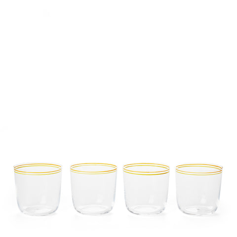 Halo Glass Set in Orange/Mustard - Set of 4