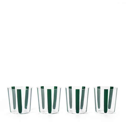 Nova Stripe Dark Green 360ml (Set of 4)