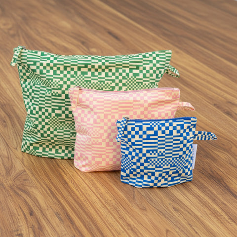 Trippy Checkerboard Pouches (Set of 3)