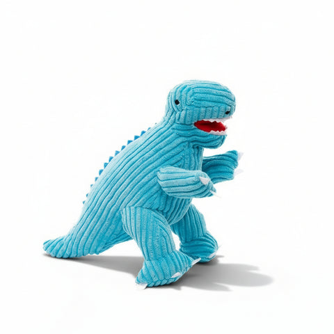 Blue Corduroy T-Rex Toy