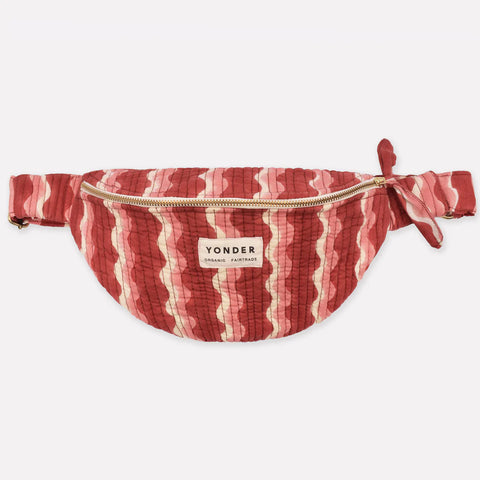 Whirly Jam Red Cotton Quilted Bumbag