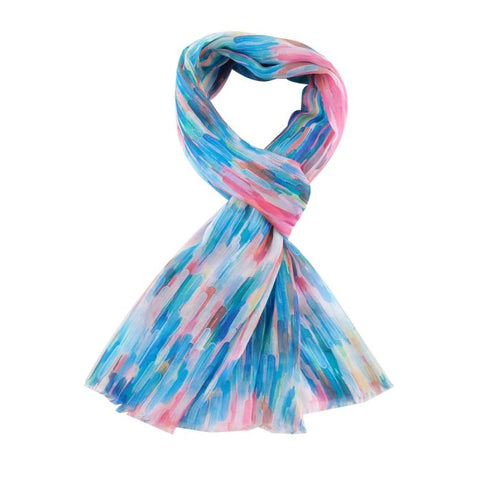 Abstract Brushstrokes Blue Scarf