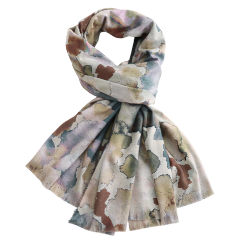 Tie Dye Mushroom Grey Scarf