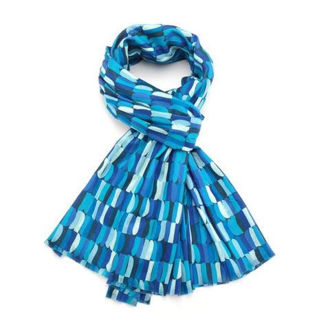 Retro Print Geometric Repeat Blue