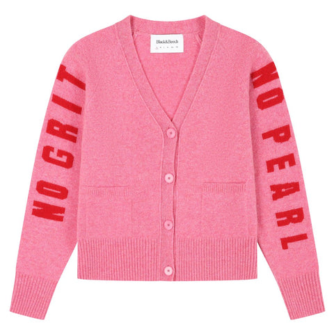 No Grit No Pearl Rose Pink & Rouge Cardigan