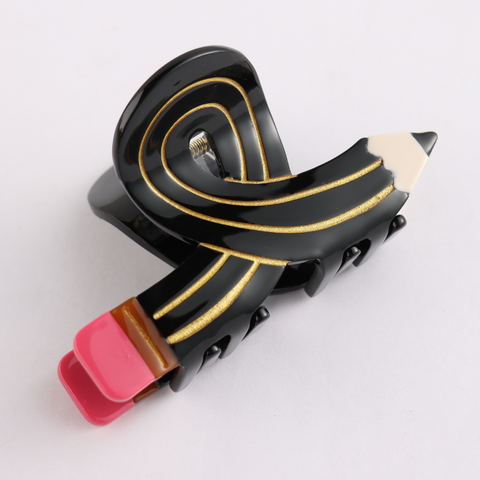Pencil Black Hair Claw Clip