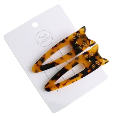Cat Hair Slides Cream Tortoiseshell (Set of 2)