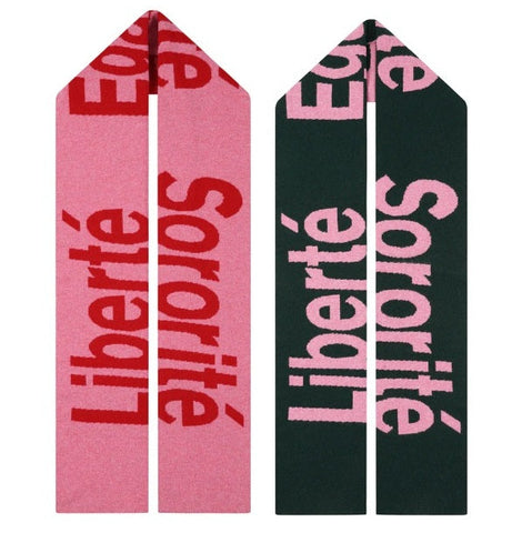 Liberté Egalité Sororité Merino Wool Scarf