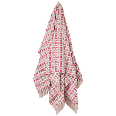 Spotted Grey and Pink Milan Merino throw