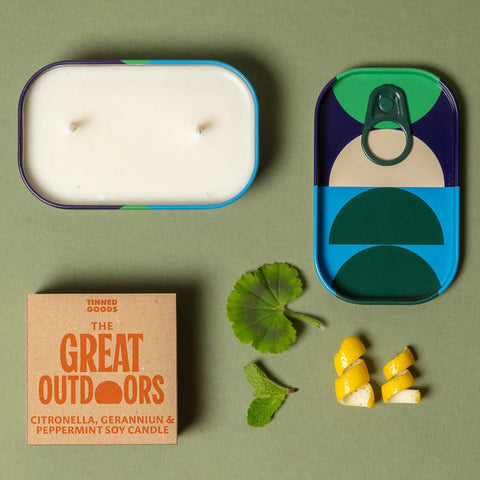 Design Tin - The Great Outdoors Candle (Citronella, Geranium and Peppermint)