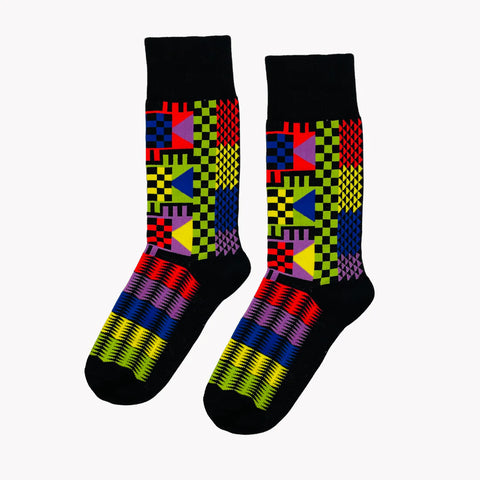 Black Geom Socks Large 8-14